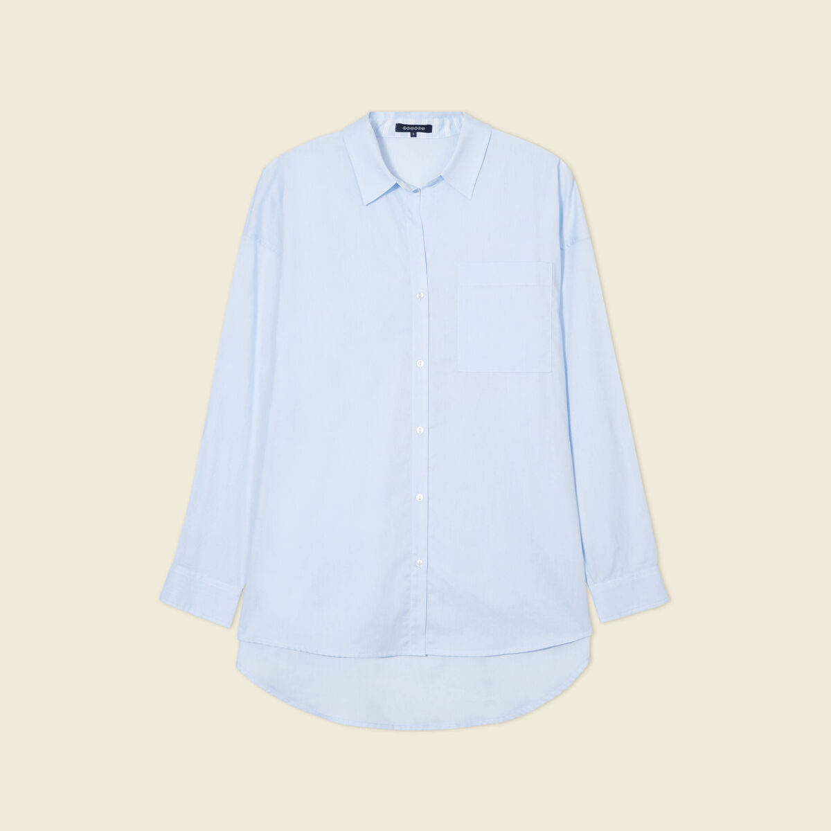 Chemise manches longues bleu ciel femme
