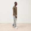 T-shirt manches longues taupe homme