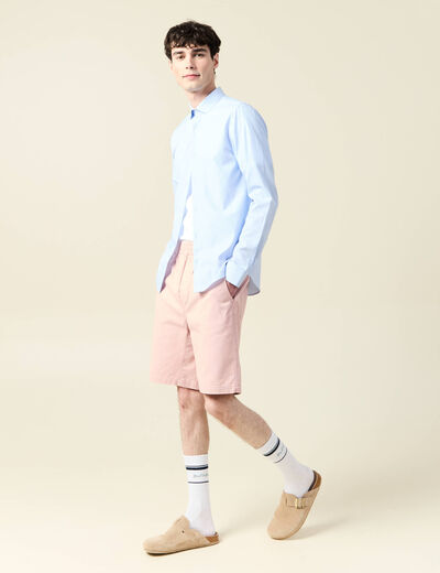 Bermuda droit rose pastel homme