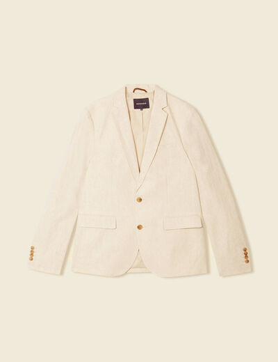 Veste blazer boutonnée beige homme