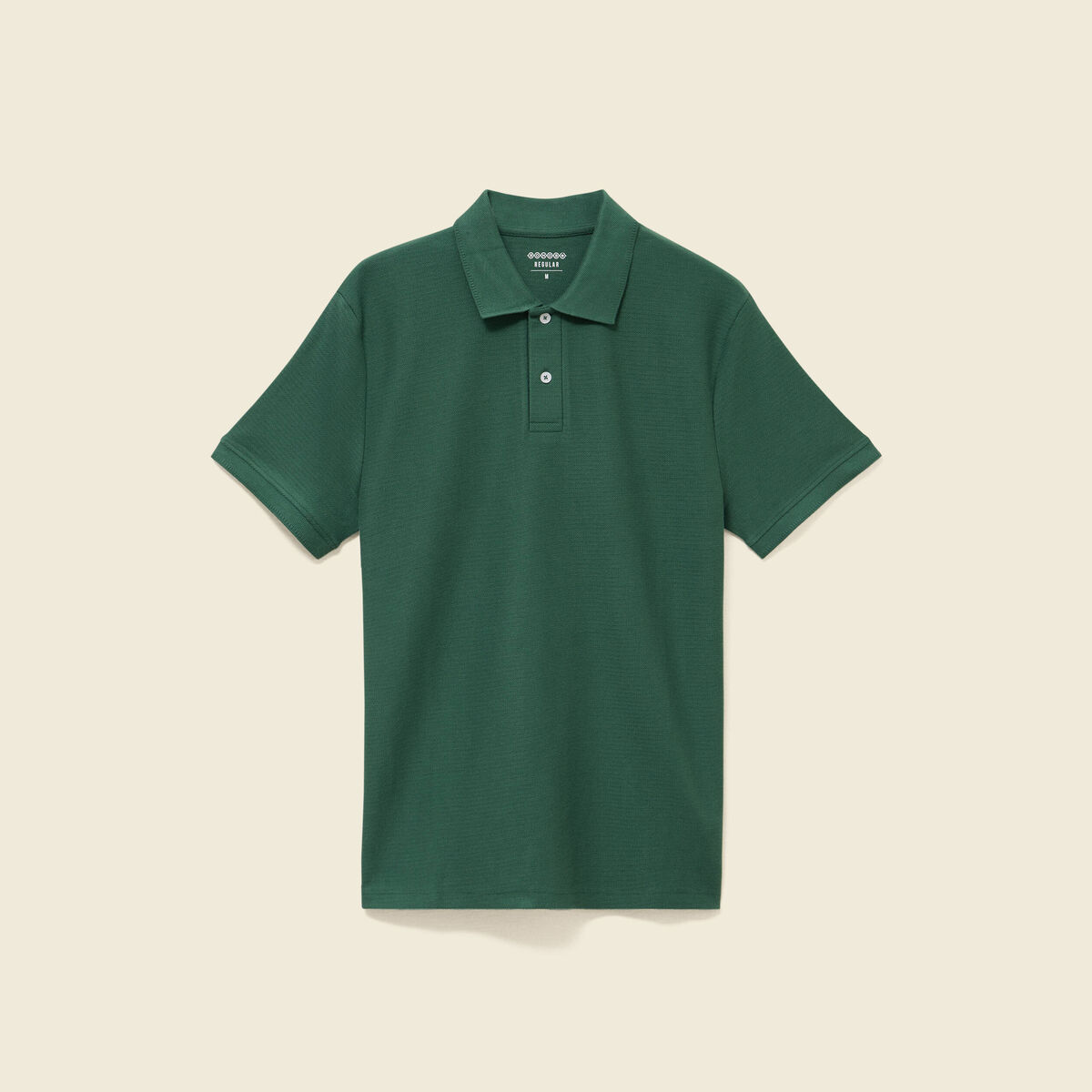 Polo cintr&eacute; manches courtes vert homme