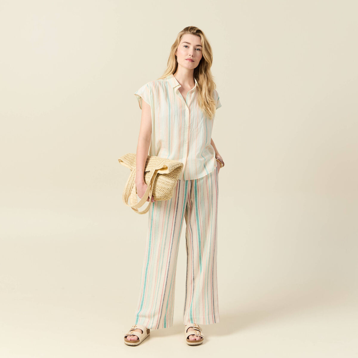 Blouse manches courtes blanc femme