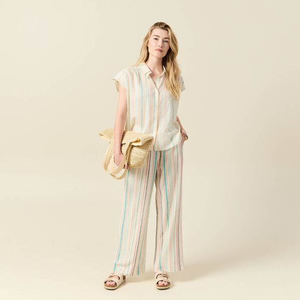 Blouse manches courtes blanc femme