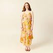 Robe longue droite orange corail femme