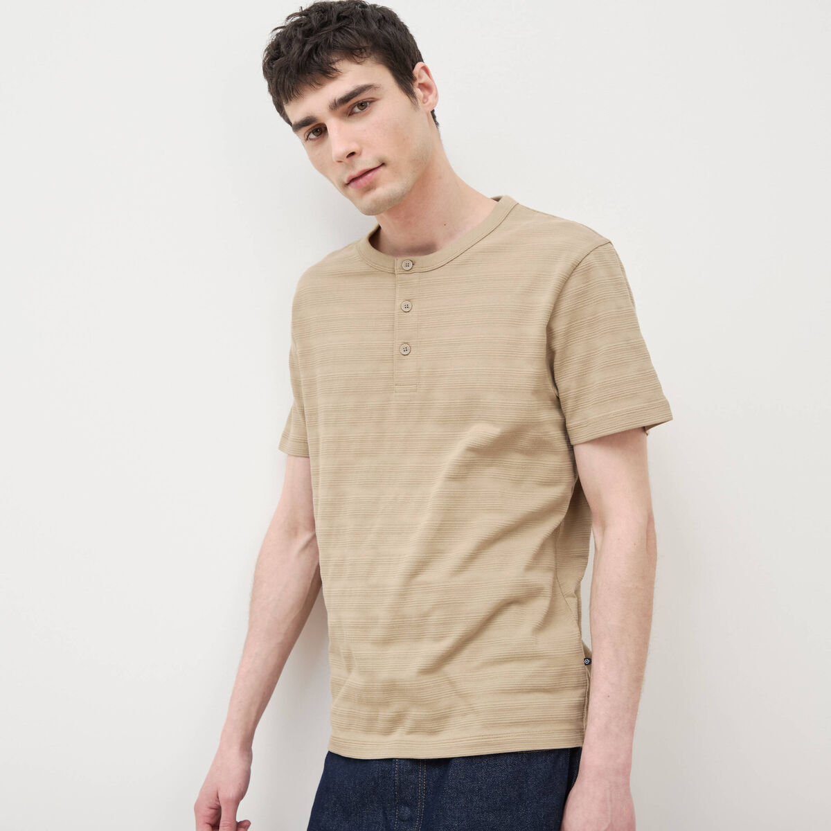 T-shirt en coton vert olive homme