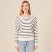Pull manches longues ecru femme