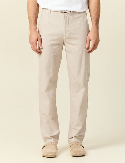 Pantalon chino droit beige homme