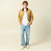 T-shirt ample en coton col rond ecru homme