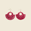 Boucles d'oreilles pendantes rouge foncé femme