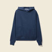 Sweat &agrave; capuche manches longues bleu fonc&eacute; homme