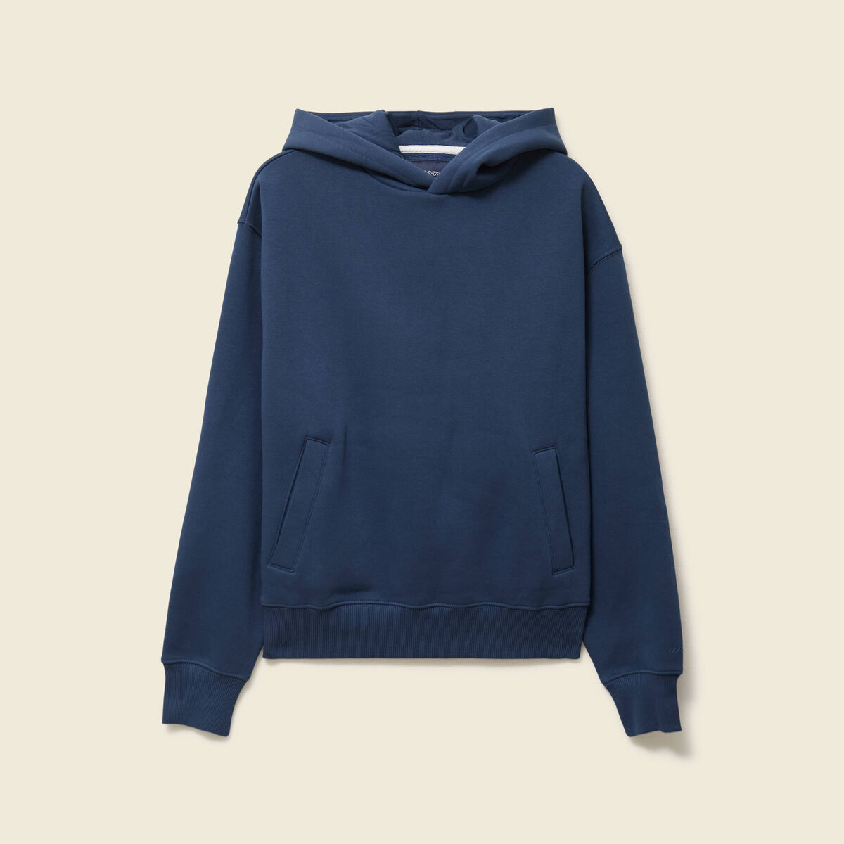 Sweat &agrave; capuche manches longues bleu fonc&eacute; homme