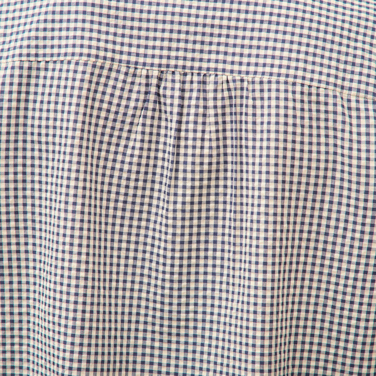 Chemise vichy droite manches longues bleu femme