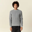 Pull manches longues col rond gris homme