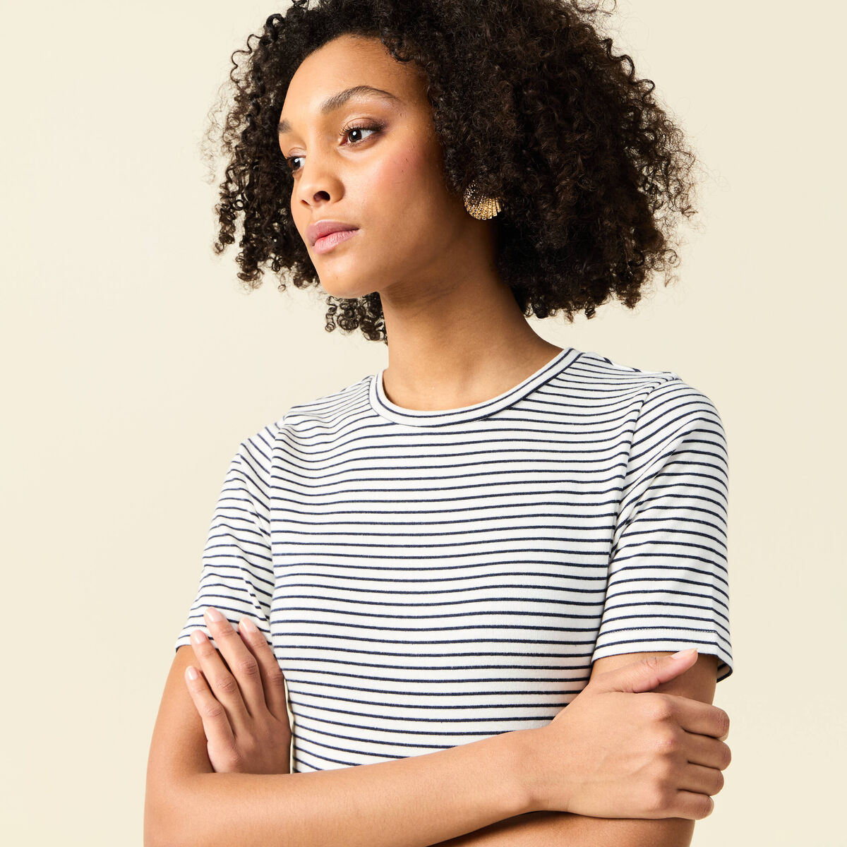 T-shirt manches courtes bleu femme