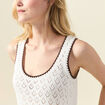 Pull sans manches ecru femme