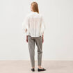 Blouse boyfriend manches coude en coton ecru femme