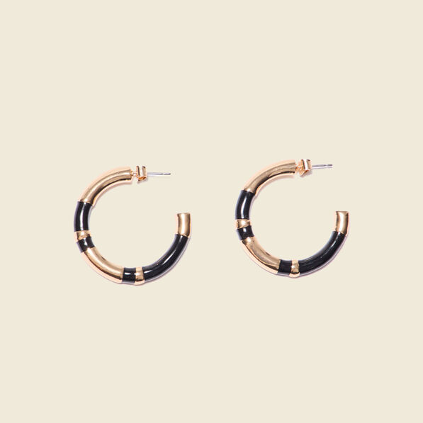 Boucles d'oreilles créoles noir femme