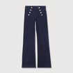 Jeans flare &agrave; pont denim brut femme
