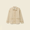 Blouson boutonn&eacute; brod&eacute; beige femme