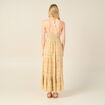 Robe longue évasée bretelles jaune femme