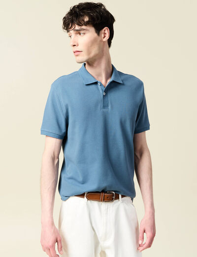 Polo manches courtes bleu foncé homme