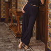 Pantalon loose avec ceinture noir femme