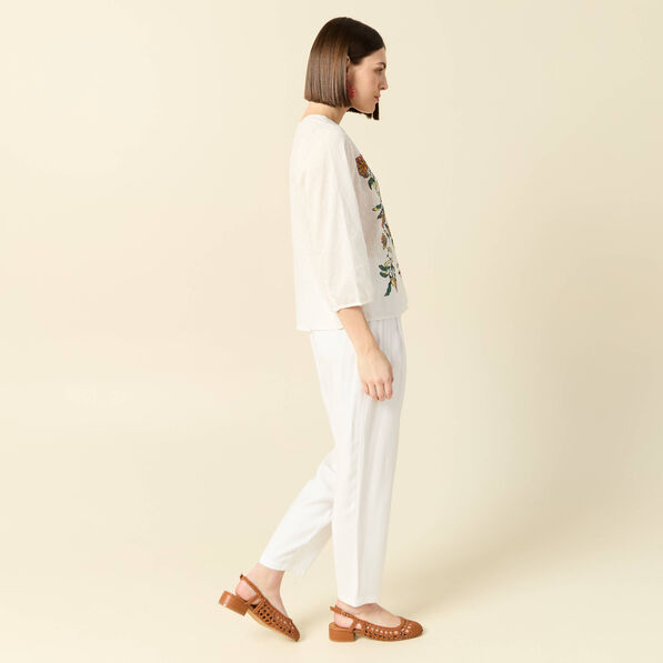 Blouse manches 3/4 blanc femme
