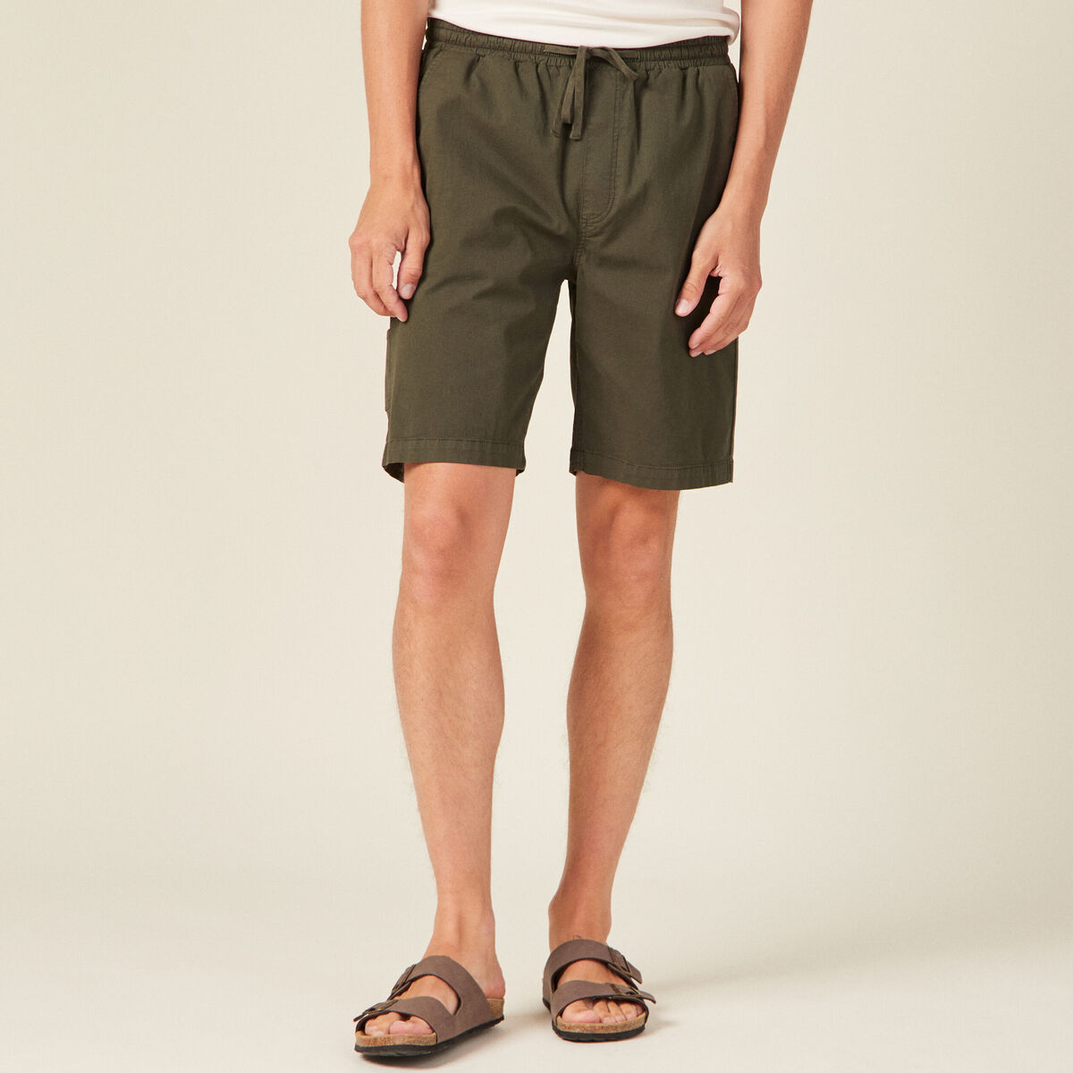 Bermuda droit velours gris foncé homme