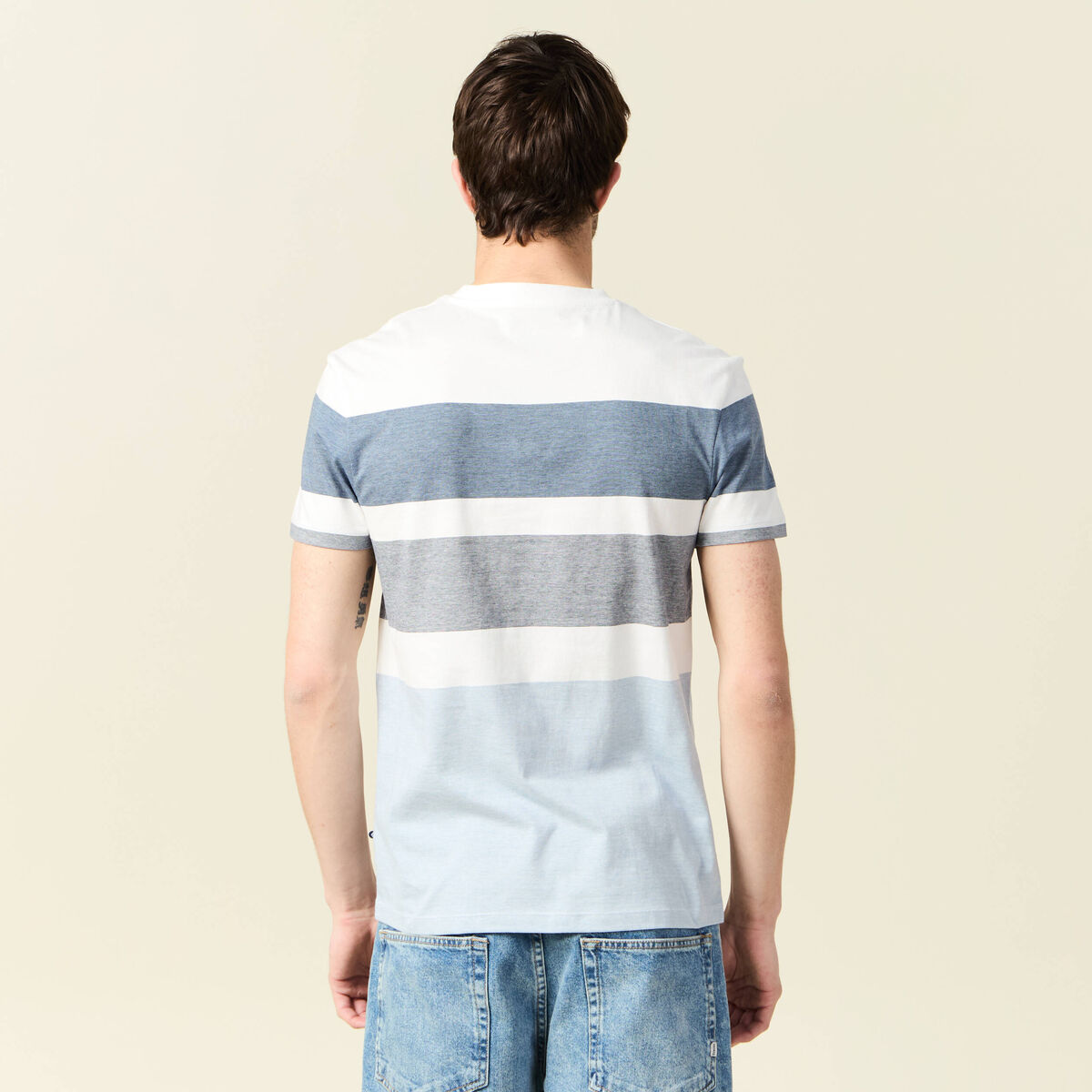 T-shirt manches courtes bleu gris homme