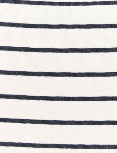 T-shirt ray&eacute; ajust&eacute; manches longues bleu femme