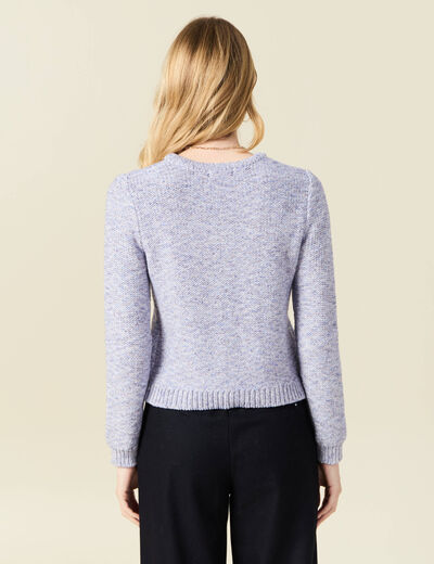 Gilet manches longues col rond bleu marine femme