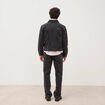 Veste droite en coton col classique denim noir homme
