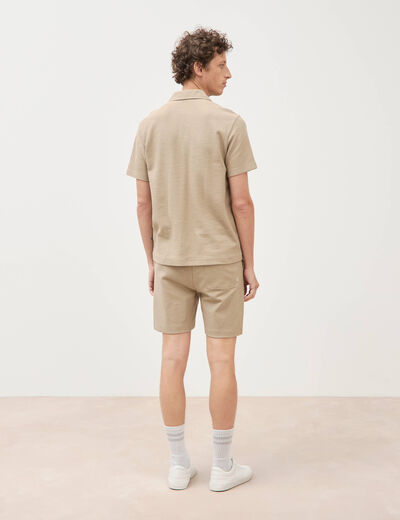 Polo manches courtes beige homme