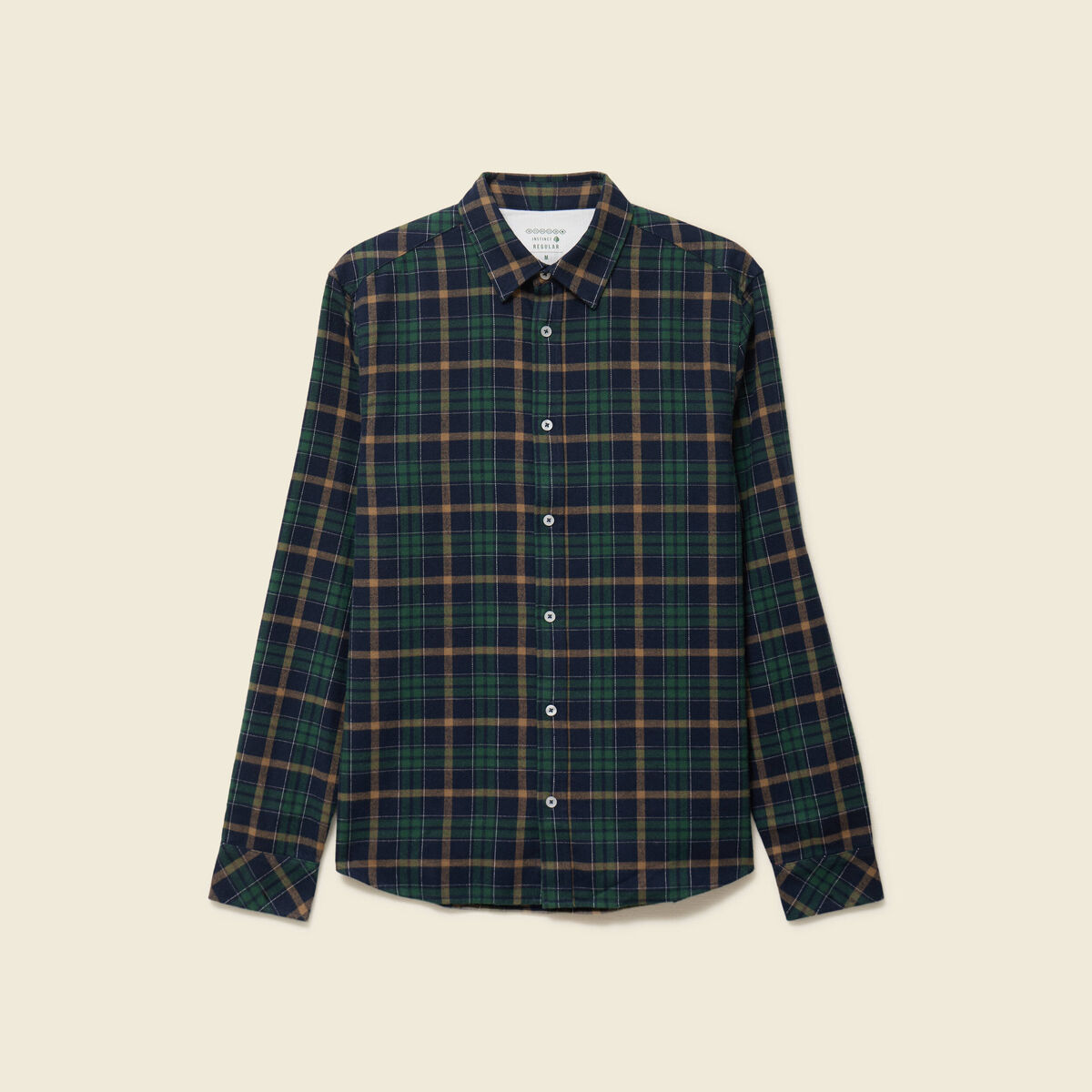 Chemise manches longues en coton bleu marine homme