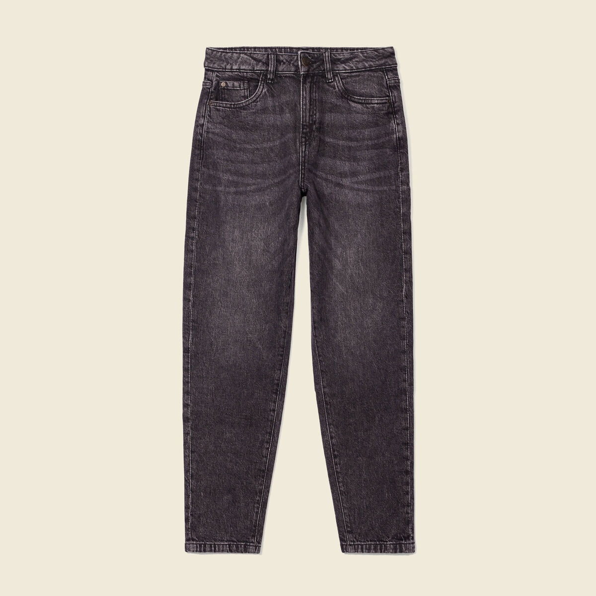 Jeans mom 7/8ème denim gris femme