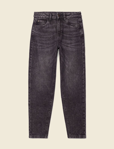 Jeans mom 7/8ème denim gris femme