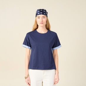 t shirt manches courtes bleu marine femme T-shirt manches courtes bleu marine femme