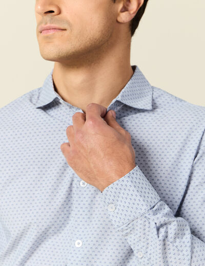 Chemise manches longues bleu homme