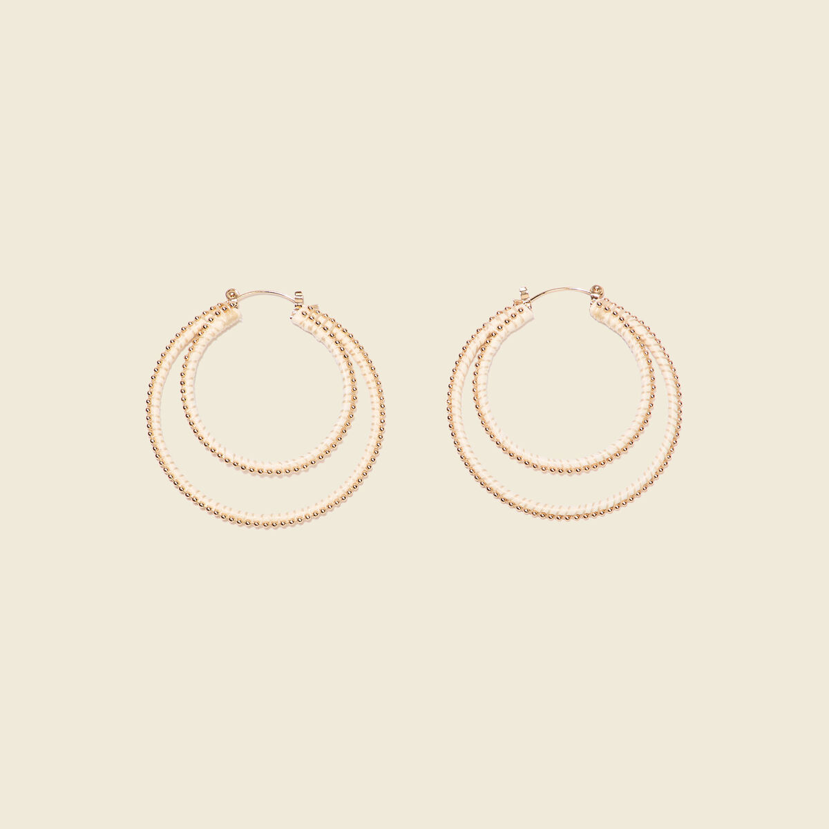 Boucles d'oreilles créoles ecru femme
