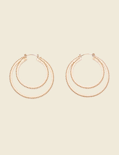 Boucles d'oreilles créoles ecru femme