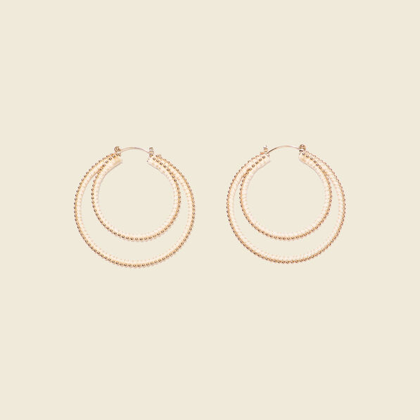 Boucles d'oreilles créoles ecru femme