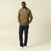 Sweat &agrave; capuche vert kaki homme