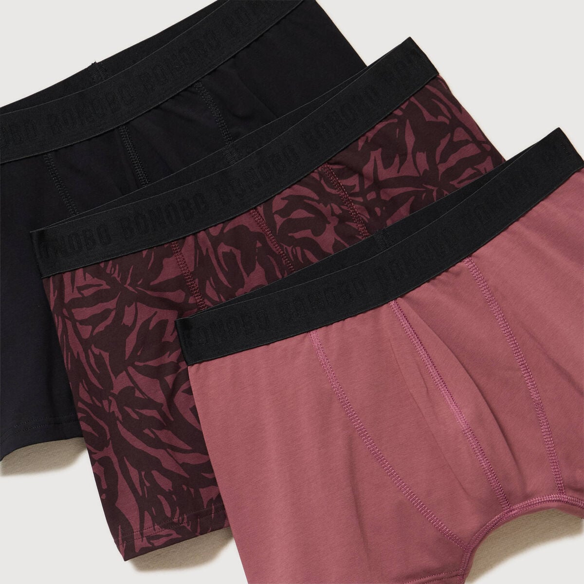 Lot de 3 boxers vieux rose homme