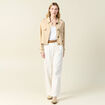 Jeans large à pinces denim blanc femme