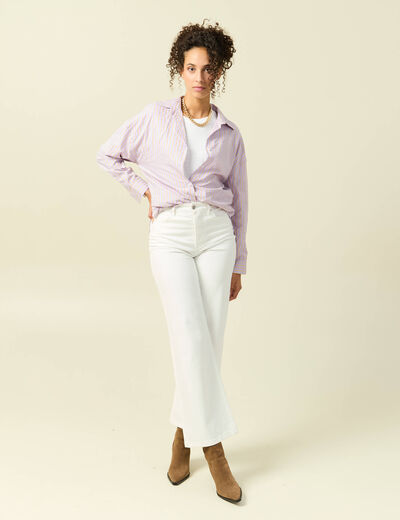 Chemise oversize en coton bleu ciel femme
