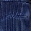 Pantalon large taille haute en velours bleu marine femme