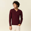 Pull manches longues rouge foncé homme