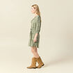 Robe évasée ceinturée vert kaki femme