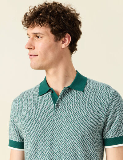 Polo manches courtes vert foncé homme