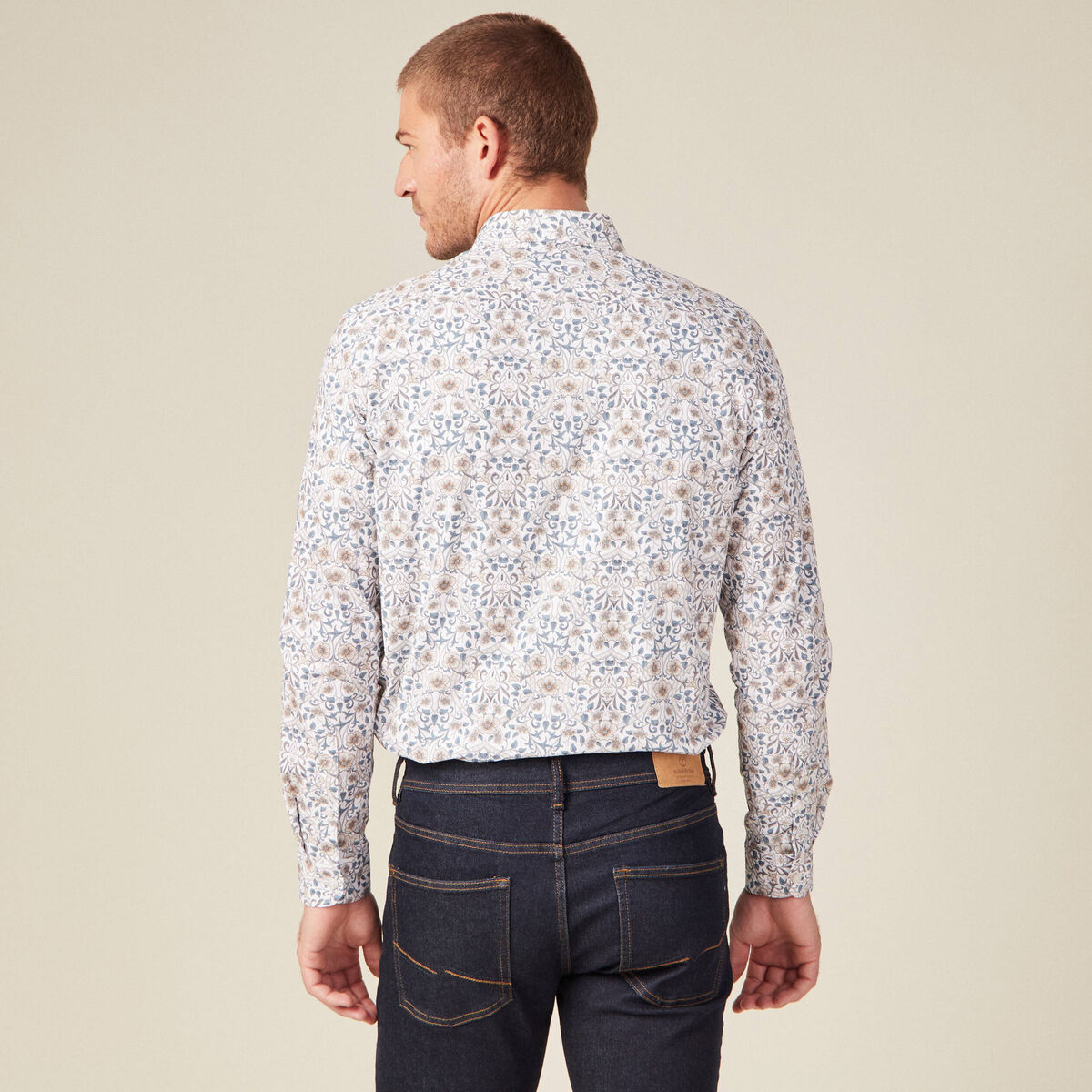 Chemise à manches longues blanc homme